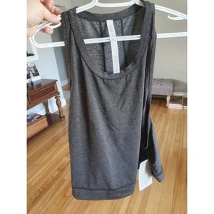 Size 10 Lululemon Grey/Black Pace Perfect Tank NWT
